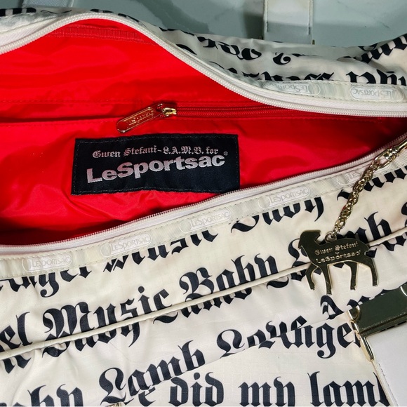 LeSportsac L.A.M.B. Gwen Stefani Overnight Duffle Bag - White & Black - Picture 1 of 8